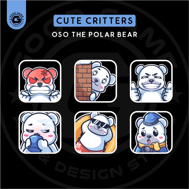 Cute Critters – Oso the Polar Bear ( Deluxe Emote Set )