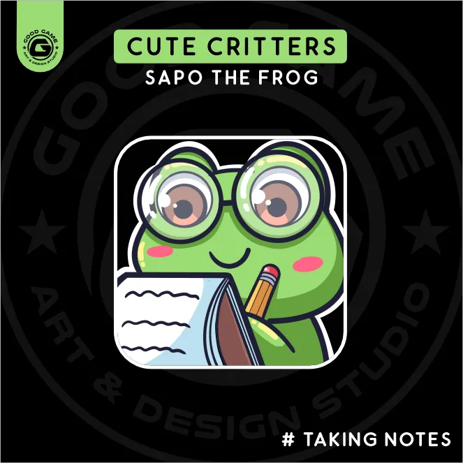 Cute Critters – Sapo the Frog is Taking Notes Emote