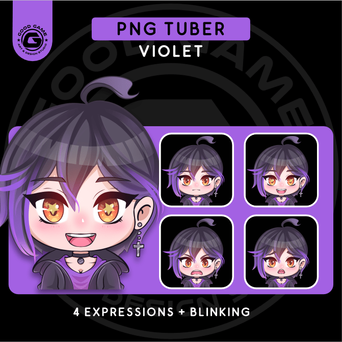 [ Adoptable] Violet ( 1 of 1 PNGTuber Model )