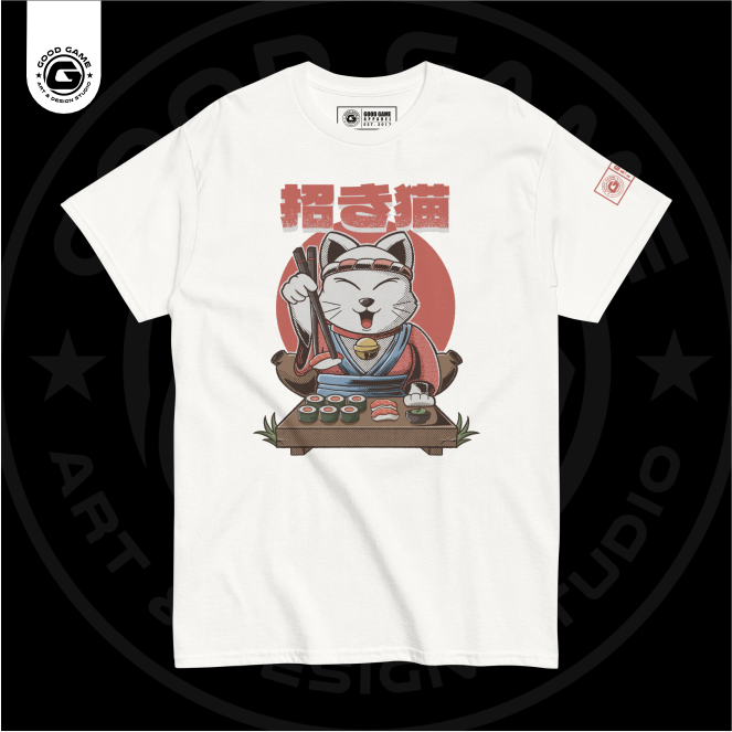 Lucky Cat Wearable Art T-Shirt